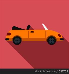 Retro cabriolet icon. Flat illustration of retro cabriolet vector icon for web design. Retro cabriolet icon, flat style