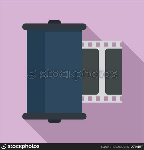 Retro camera film icon. Flat illustration of retro camera film vector icon for web design. Retro camera film icon, flat style