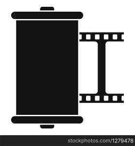 Retro camera film icon. Simple illustration of retro camera film vector icon for web design isolated on white background. Retro camera film icon, simple style