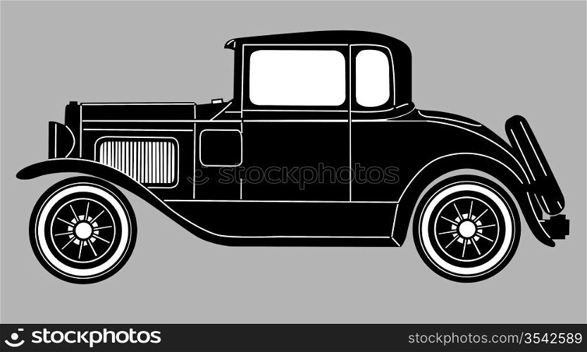 retro car on gray background, vector illustration