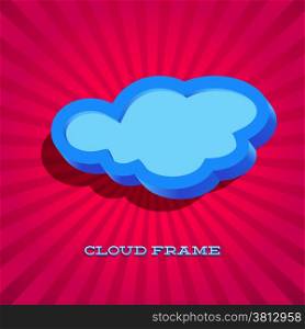 Retro card with cloud sign as text frame
