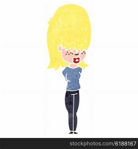 retro cartoon blond girl