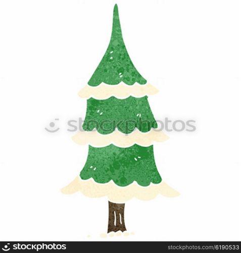 retro cartoon christmas tree