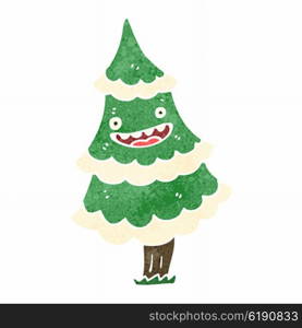 retro cartoon christmas tree