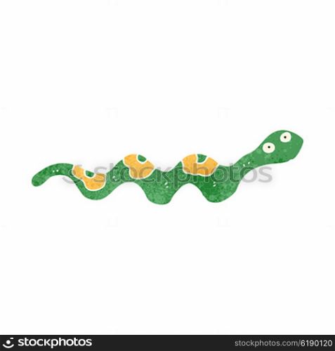 retro cartoon crawling snake