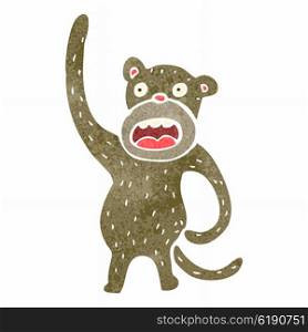 retro cartoon crazy monkey