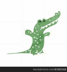 retro cartoon crocodile