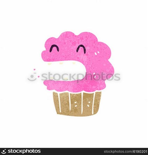 retro cartoon cupcake