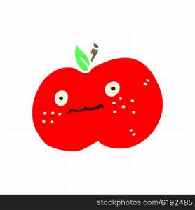 retro cartoon cute apple