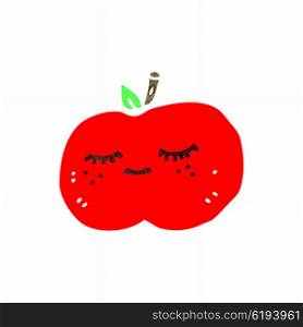 retro cartoon cute apple