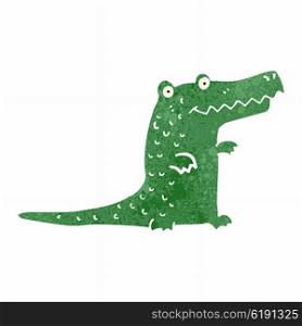 retro cartoon cute crocodile