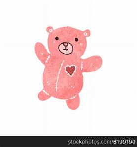 retro cartoon cute pink teddy bear
