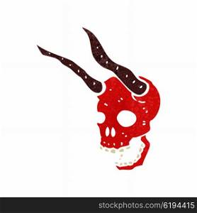 retro cartoon devil skull