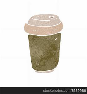 retro cartoon disposable coffee cup