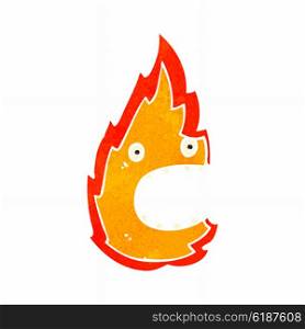 retro cartoon flame symbol