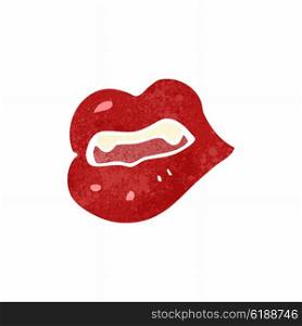 retro cartoon glossy vampire lips