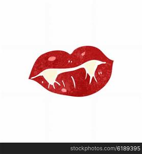 retro cartoon glossy vampire lips
