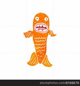 retro cartoon goldfish