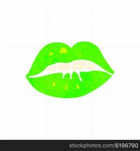 retro cartoon green lips