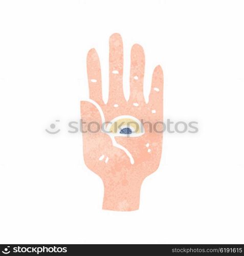 retro cartoon hand symbol