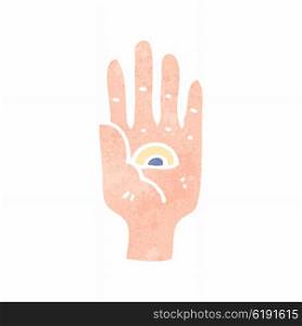 retro cartoon hand symbol