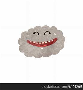 retro cartoon happy cloud