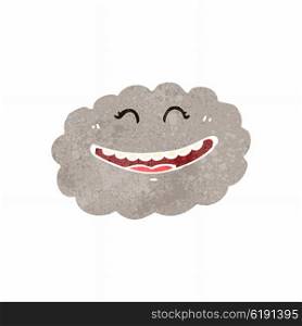 retro cartoon happy cloud