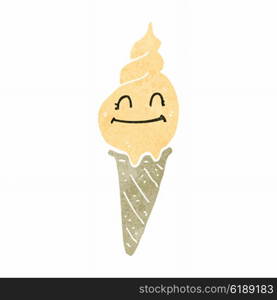 retro cartoon ice cream cone