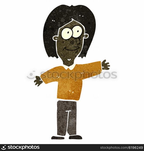 Retro cartoon illustration. On plain white background.