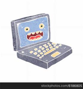 retro cartoon laptop