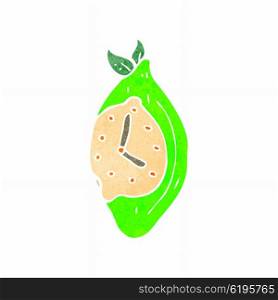 retro cartoon lime clock