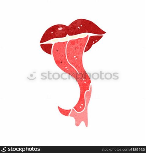 retro cartoon mouth with sticking out tongue