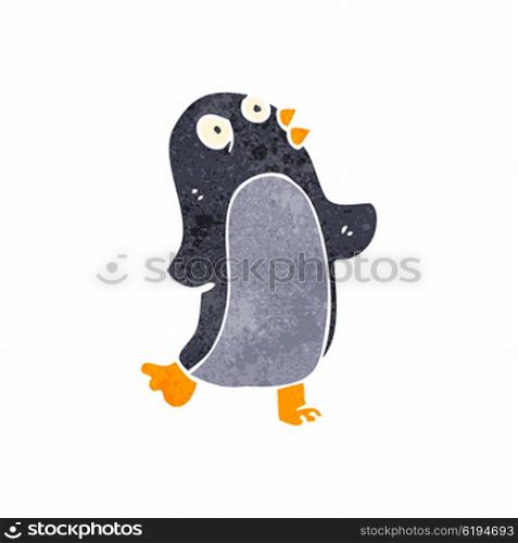 retro cartoon penguin