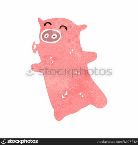 retro cartoon pig