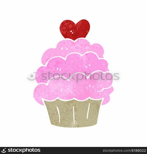 retro cartoon pink cupcake