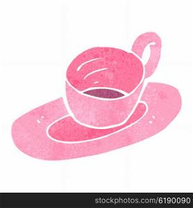 retro cartoon pink tea cup
