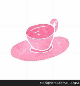 retro cartoon pink tea cup