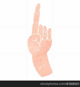 retro cartoon pointing hand symbol