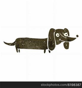 retro cartoon sausage dog
