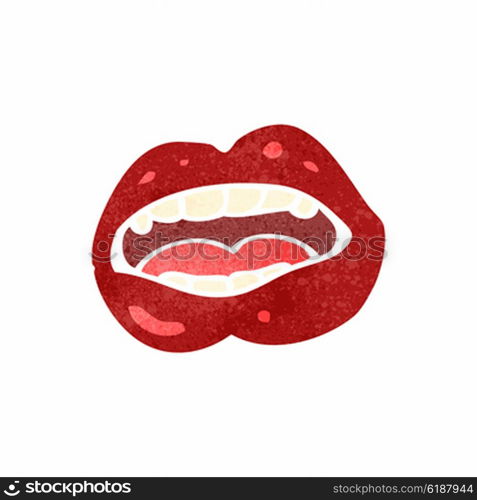 retro cartoon shiny red lips