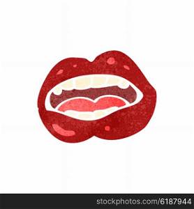 retro cartoon shiny red lips