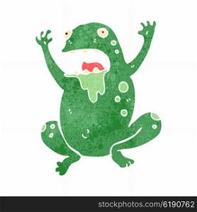 retro cartoon slimy toad