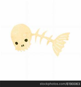 retro cartoon spooky fish bones
