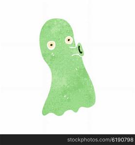 retro cartoon spooky green ghost
