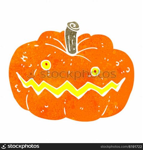 retro cartoon spooky pumpkin
