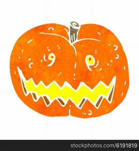 retro cartoon spooky pumpkin