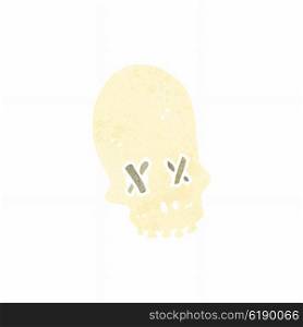 retro cartoon spooky skull symbol