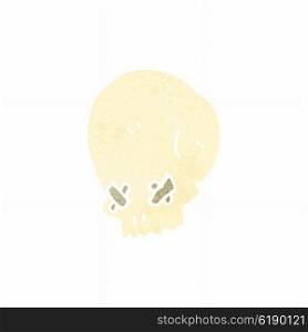 retro cartoon spooky skull symbol