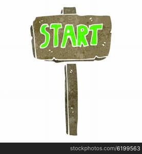 retro cartoon start sign