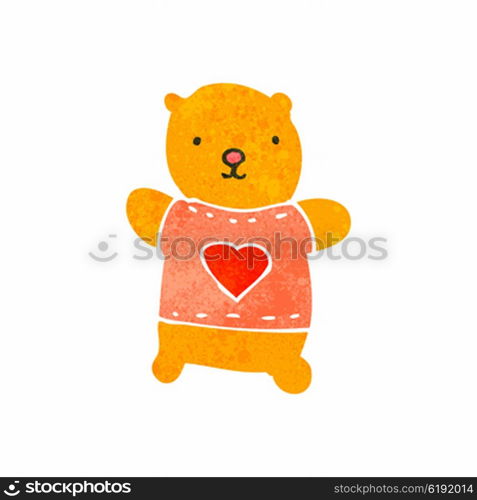 retro cartoon teddy bear